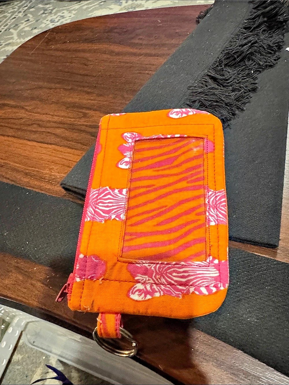 Vera Bradley Printed Cosmetic Pouch in Orange & Pink